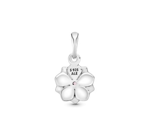 Pink Magnolia Flower Dangle Charm Item #792086PCZ FINAL SALE