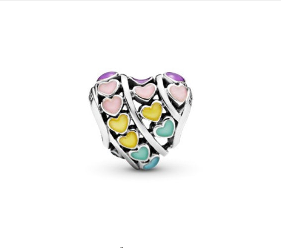 Rainbow Hearts Charm - Item #797019ENMX - FINAL SALE