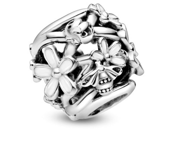 Openwork White Daisy Flower Charm Item #798772C01 FINAL SALE