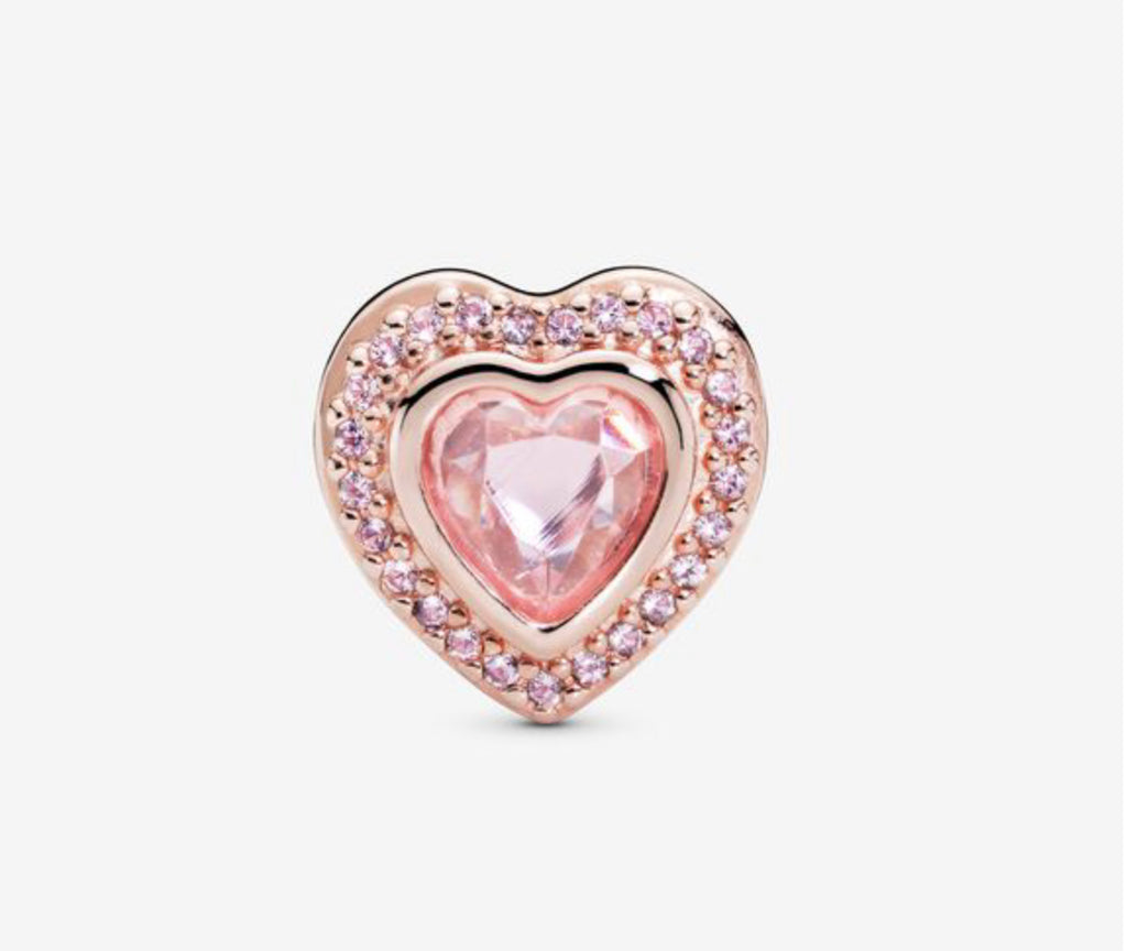 Sparkling Pink Heart Charm