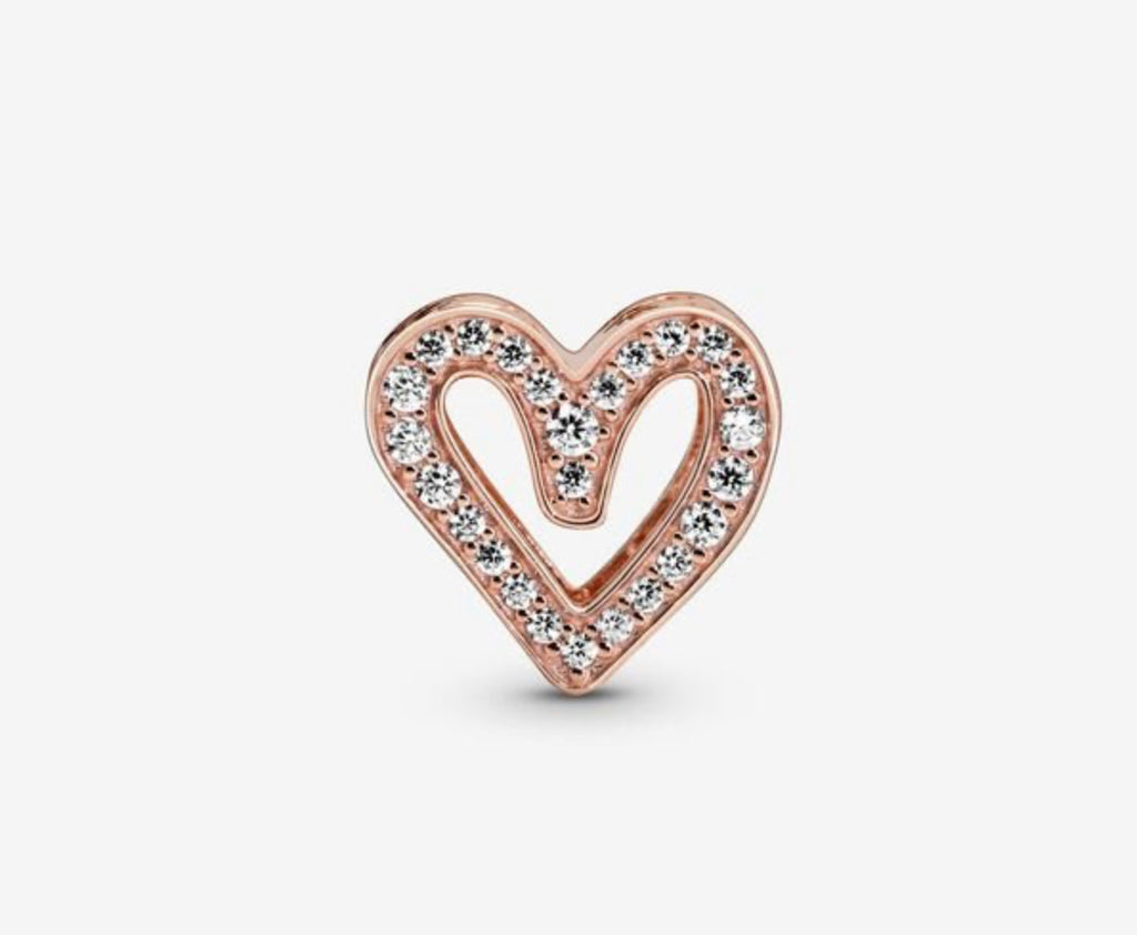 Sparkling Freehand Heart Charm