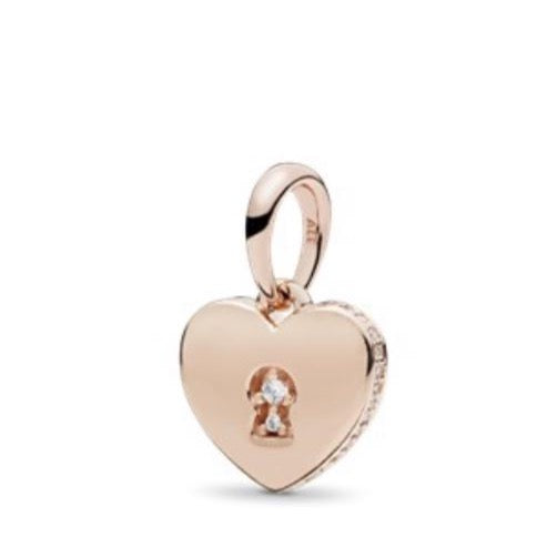 Shimmering Keyhole Heart Pendant - Item #387687CZ - FINAL SALE