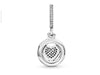 Pandora Logo Pavé Heart Dangle Charm - Item #792082CZ - FINAL SALE