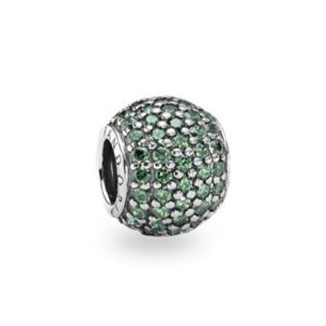 Dark Green Pavé Ball Charm - Item #791051CZN - FINAL SALE