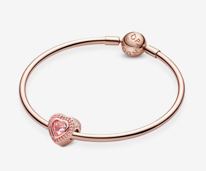 Sparkling Pink Heart Charm