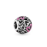 Pink Openwork Freehand Heart Charm - Item #798677C01 - FINAL SALE