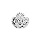 Crown & Entwined Hearts Charm