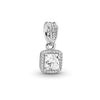 Square silver pendant with clear cubic zirconia - Item #390378CZ - FINAL SALE