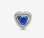 Sparkling Blue Heart Charm