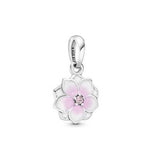 Pink Magnolia Flower Dangle Charm - Item #792086PCZ - FINAL SALE