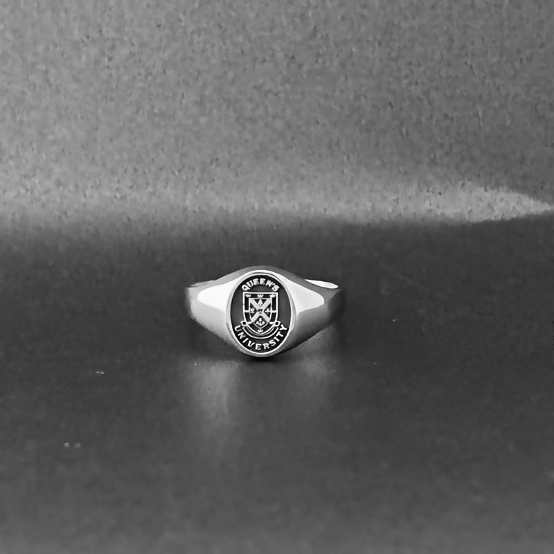 1.1 Women's Queen's University "Crest" Ring, Sterling Silver