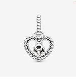 Misty Rose Beaded Heart Dangle Charm (June)